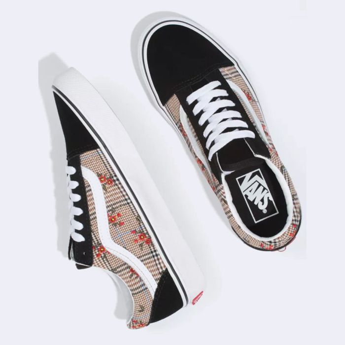 Vans Old Skool (Glen Plaid Floral) Embroidery